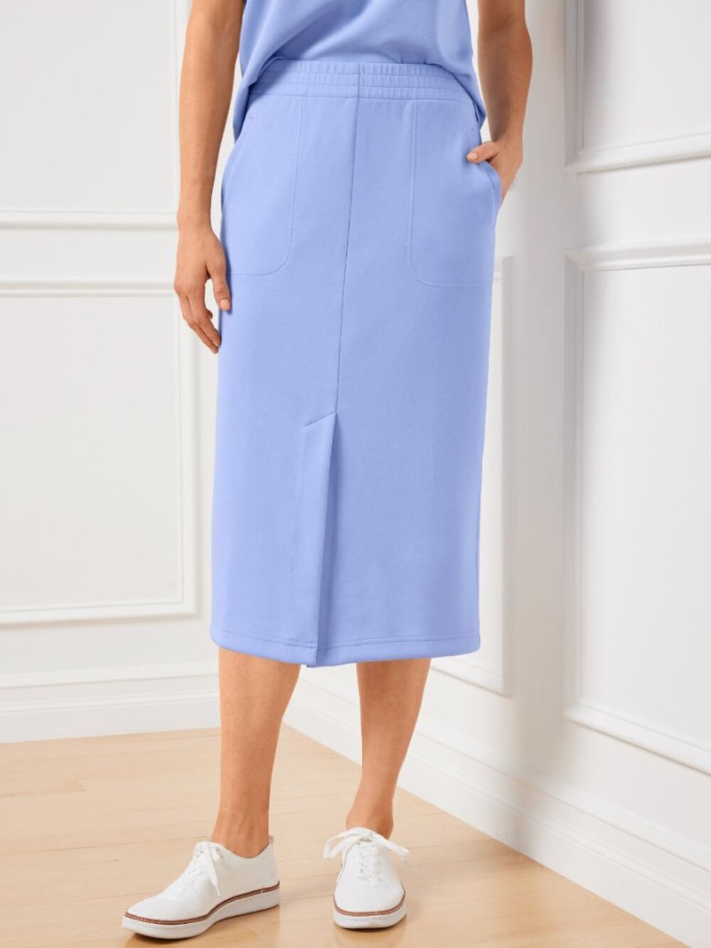 NWT Talbots | AirKnit Stretch Column Skirt Periwinkle Blue | Size Small